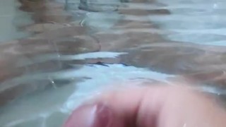 boy masturbates in hotel bathtub
