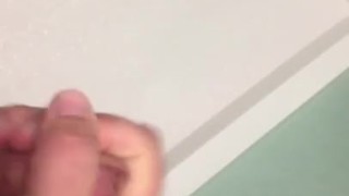 Horny Scott jerks off in the hotel shower!