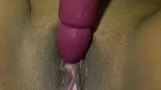 Creamy Orgasm with Vibrating Dildo 