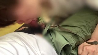 テントの中で股間にテントが張ってきたからエッチな人妻熟女に濃厚なフェラチオしてもらった★