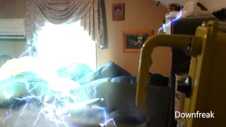 Guy with Puffy Jacket Fetish Humps His Huge Down bag on Bed. Shiny Nylon Missionary Action!!