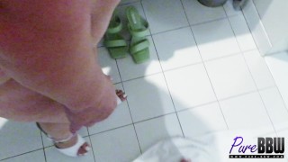 BTS POV sex with beautiful brunette BBW Jessica Lust