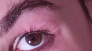 Cum into open eye extreme close up | cum desperation