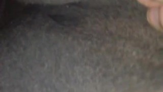 19yo teen with fat pussy plays with clit through pants.