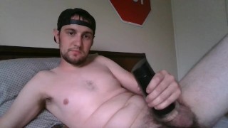 Enjoying my Fleshlight after work