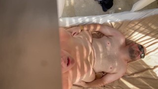 Riding his dick by the hotel pool