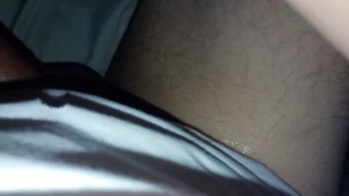 Solo masturbating hard cock
