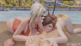 Mercy and Tracer SummerTime Threesome