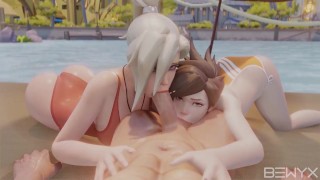 Mercy and Tracer SummerTime Threesome
