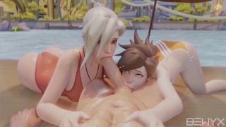 Mercy and Tracer SummerTime Threesome