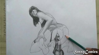 Sex Art -14 inch Bad Dragon Dildo deep anal riding