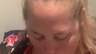 BBW sucking and licking dildo 