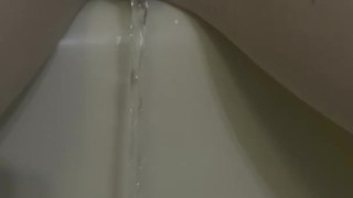 Slow pee in the shower