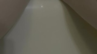 Slow pee in the shower