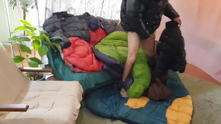 Cum Puffy Down Black Jacket