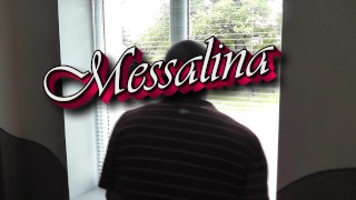 Neighbor in bathrobe without panties and bra dries washing courtyard, neighbour watching out window