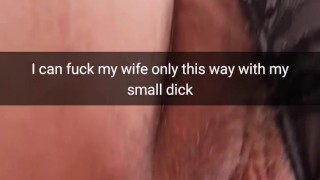 My dick is so small, so i can only barely rub my hotwife pussy