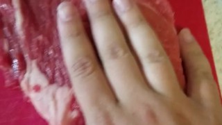 Rubbing my meat ;)