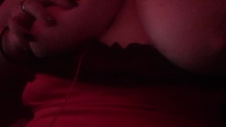 Goth BBW Nipple Play