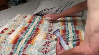 Fucking Tantus Cush Dildo to prostate orgasms