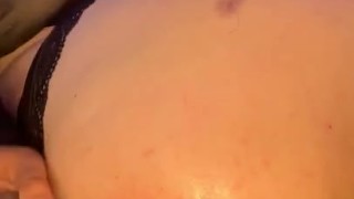 Upclose anal masturbation w/dildo