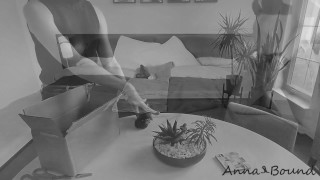 Anna Bound Unboxes Huge Black Dildo and Puts It to Work while Rubbing Her Pussy and Ass [Trailer]