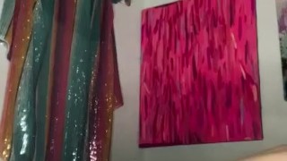 Fat girl stretches asshole with anal beads