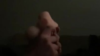 Watching porn and fucking tight slut doll!