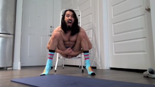 monster cock double fist under leg on ladder