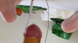 Electro cock BDSM with precum