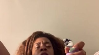 WATCH NOW SEXY EBONY N LATINA MILF COMES HARD FROM CLIT VIBRATOR 