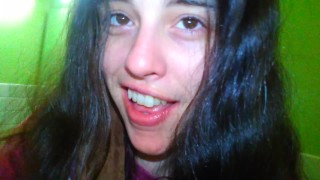 PinkMoonLust Pees Public Restroom Bathroom Dirty Tongue Happy Horny Hairy Onlyfans Slut Camgirl Piss