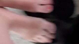 Red Dress, Red Toes, Black UGGS, Sexy Legs and Feet