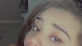 19 year old sucks on pink dildo , super sloppy. 