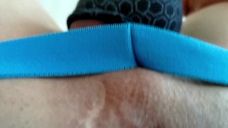 Twink farts close up in a jockstrap