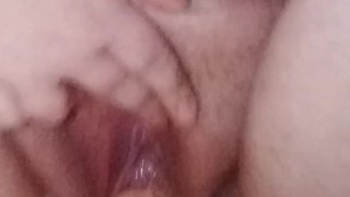 SSBBW spreads open her loose, creamy pussy after wrecking it on a huge dildo