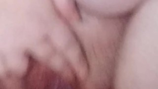 SSBBW spreads open her loose, creamy pussy after wrecking it on a huge dildo