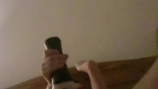 Big cock white boy trying out new toy