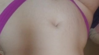 Horny young milf plays with herself while Hubby is out 