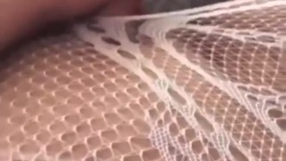 Playing in my fishnets