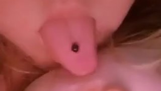 Close up deepthroat on dildo 