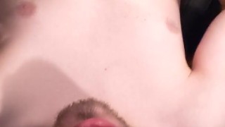 24-year-old, cums on stomach in Buick