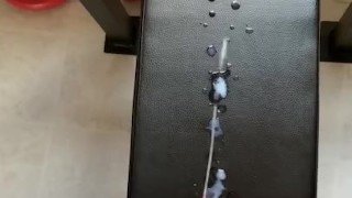 Big Cumshot Onto My Workout Bench