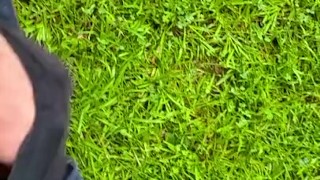 Jacking off outdoors in the rain. Nature is a huge turn on for me! Too horny to hold the camera!