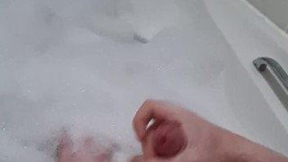 Straight Daddy Playing with his Big Dick in a Bubble Bath!