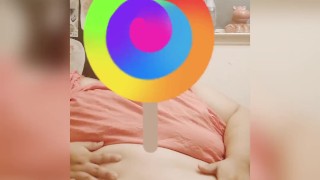 SSBBW Plays w Her Belly and Pierced Tits