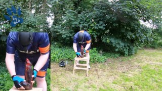 Rufus VS Mammon - rubber cyclist pup taming XXL Beast