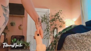 Goth Girl Oiled up Dildo Ride - Tiffany Nacke