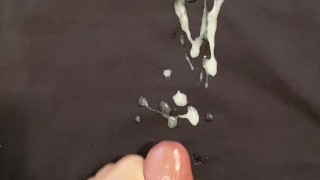 Edging and moaning. The 5th load of the day! Still so thick...licked the cum after I jerked off.