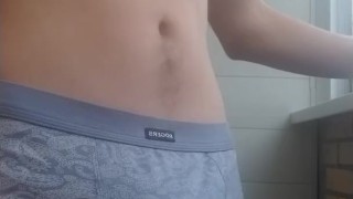  Guy Smokes With A Standing Cock In Panties
